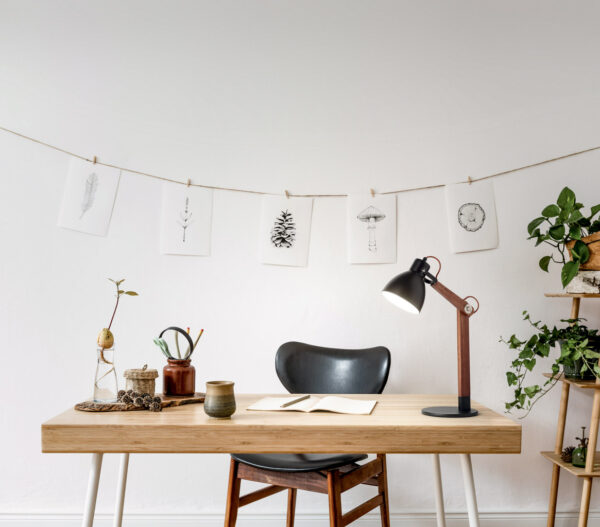 stylish-scandinavian-home-interior-of-open-space-with-a-lot-of-plants-design-accessories-bamboo-shelf-wooden-desk-and-hanging-mock-up-forest-drawings-botany-concept-of-home-decor-sunny-room