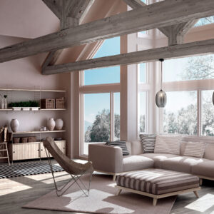 living-room-of-luxury-eco-house-parquet-floor-and-wooden-roof-trusses-panoramic-window-on-winter-meadow-modern-white-interior-design